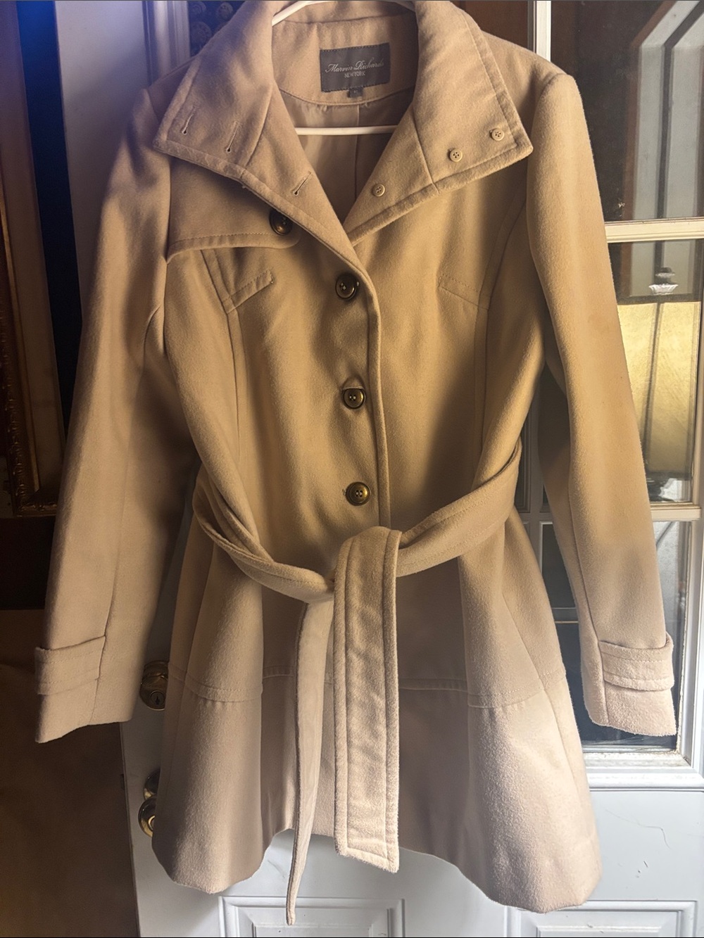 Marvin Richards Camel Belted Trench Coat